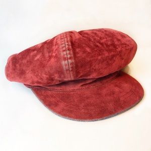 Nine West Paperboy Faux Suede hat Burgundy OSFA